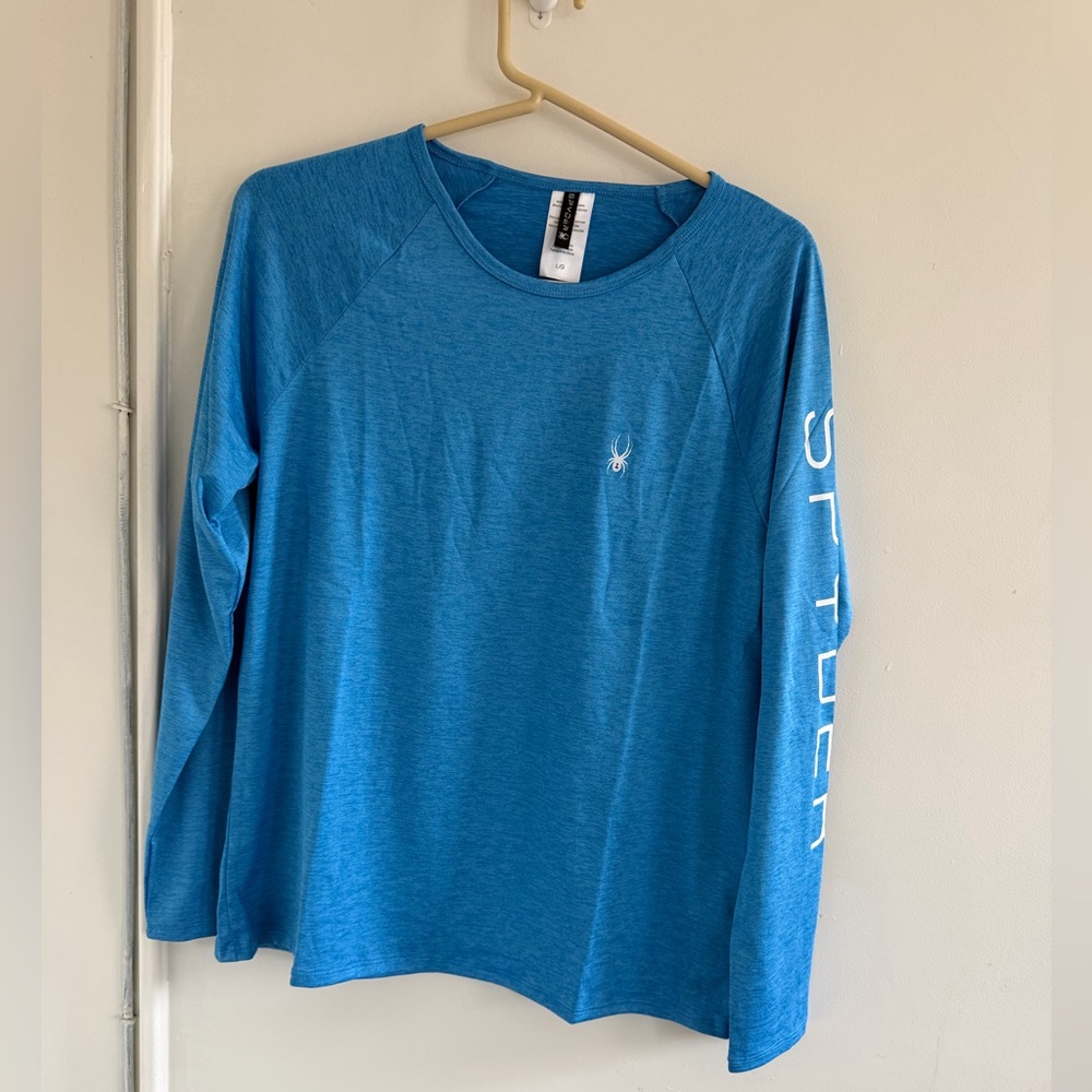 Spyder Women's Long Sleeve Teal Blue Performance Tee